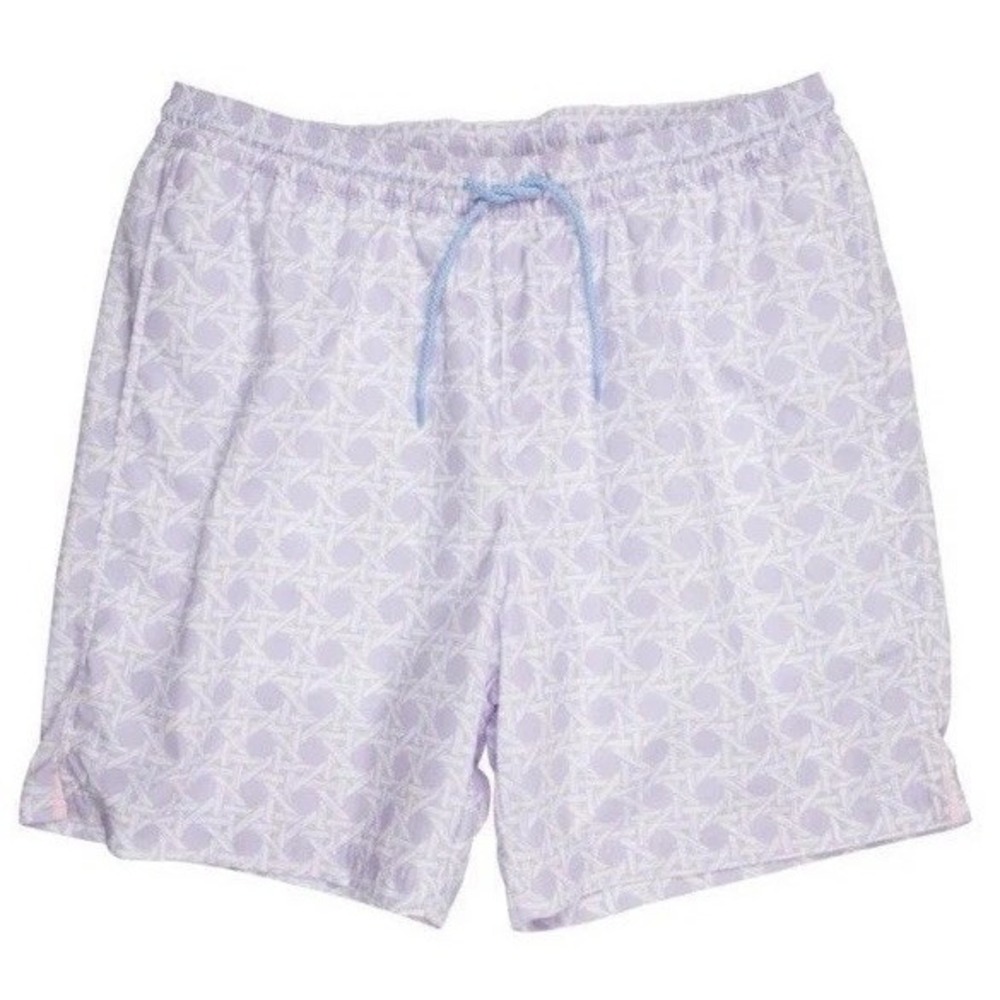 The Beaufort Bonnet Company Mens Lavender Ocean Club Cane Tortola Swim Trunks XL